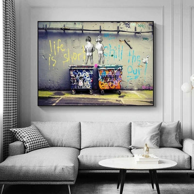 Graffiti Art Canvas Paintings " Life Is Short Chill the Duck Out" Street Art Posters and Prints Wall Pictures Home Decor