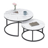 White Marble Round Tea Desk End Table In Living Room Furniture Coffee Table Living Room Wooden Combination Home Metal Bracket