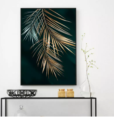 Golden Leaves Abstract Wall Art - crib360