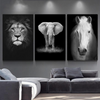 Wise Animals Black and White Wall Art - crib360