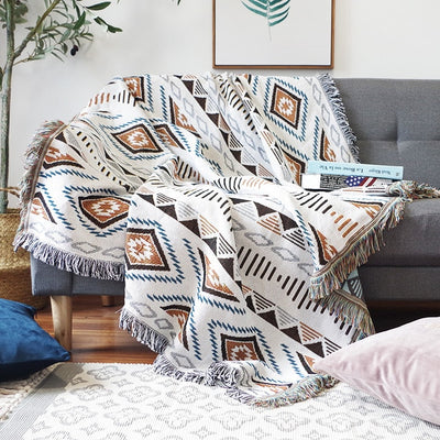 Geometry Throw Blanket Sofa Towel Blanket For Couch Sofa Decorative Slipcover Throws Rectangular Stitching Travel Plane Blanket - crib360
