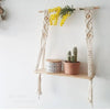 Macrame Tapestry Wooden Rope Shelf - crib360
