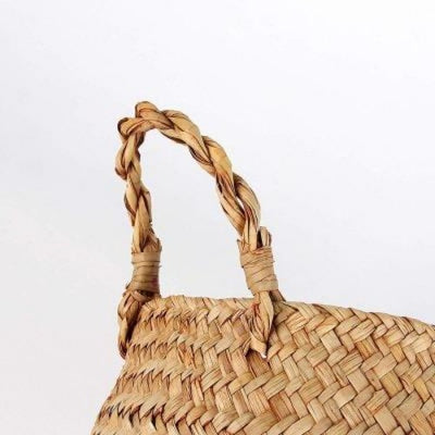 Seagrass Basket, Handmade Decorative Storage - crib360