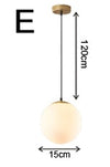 Nordic Glass Ball Pendant Lights Vintage Hoop Gold Modern LED Hanging Lamp for Living Room Home Loft Industrial Decor Luminaire - crib360