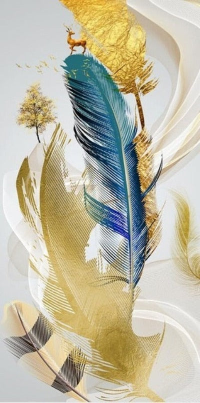 Modern Nordic Art Feather Canvas Painting On The Wall Art Posters Prints Wall Pictures for Living Room Home Wall Cuadros Decor