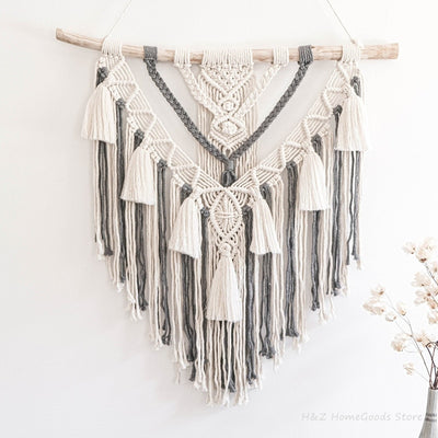 Hand-woven Color Macrame Wall Hanging Ornament Bohemian Craft Decoration Gorgeous Tapestry For Home Bedroom 55 * 65cm - crib360