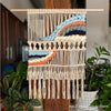 Colored Macrame Wall Hanging Tapestry Aesthetic Elegant Boho Woven Bohemian Art Bedroom Livingroom Backdrop Room Home Decor