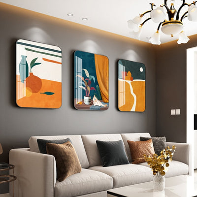 Modern Creative Style Art Wall Pictures Frame Living Room Bedroom Stairs Decorations Photo Frame Fashion Home Decoration 3 Piece - crib360