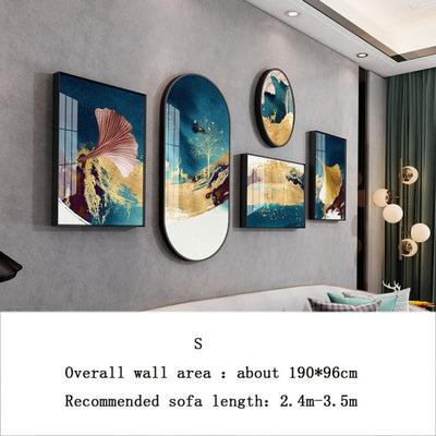 Home Living Room Decorative Painting Sofa Background Wall HD Painting Core Hotel Lobby Decorative Murals Moisture-proof Durable - crib360