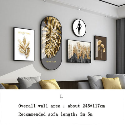 Home Living Room Decorative Painting Sofa Background Wall HD Painting Core Hotel Lobby Decorative Murals Moisture-proof Durable - crib360