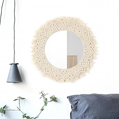 Macrame Tapestry Decorative Mirror - crib360