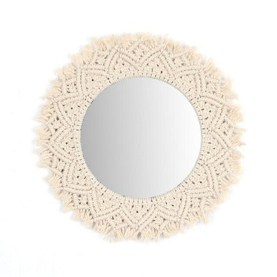 Macrame Tapestry Decorative Mirror - crib360